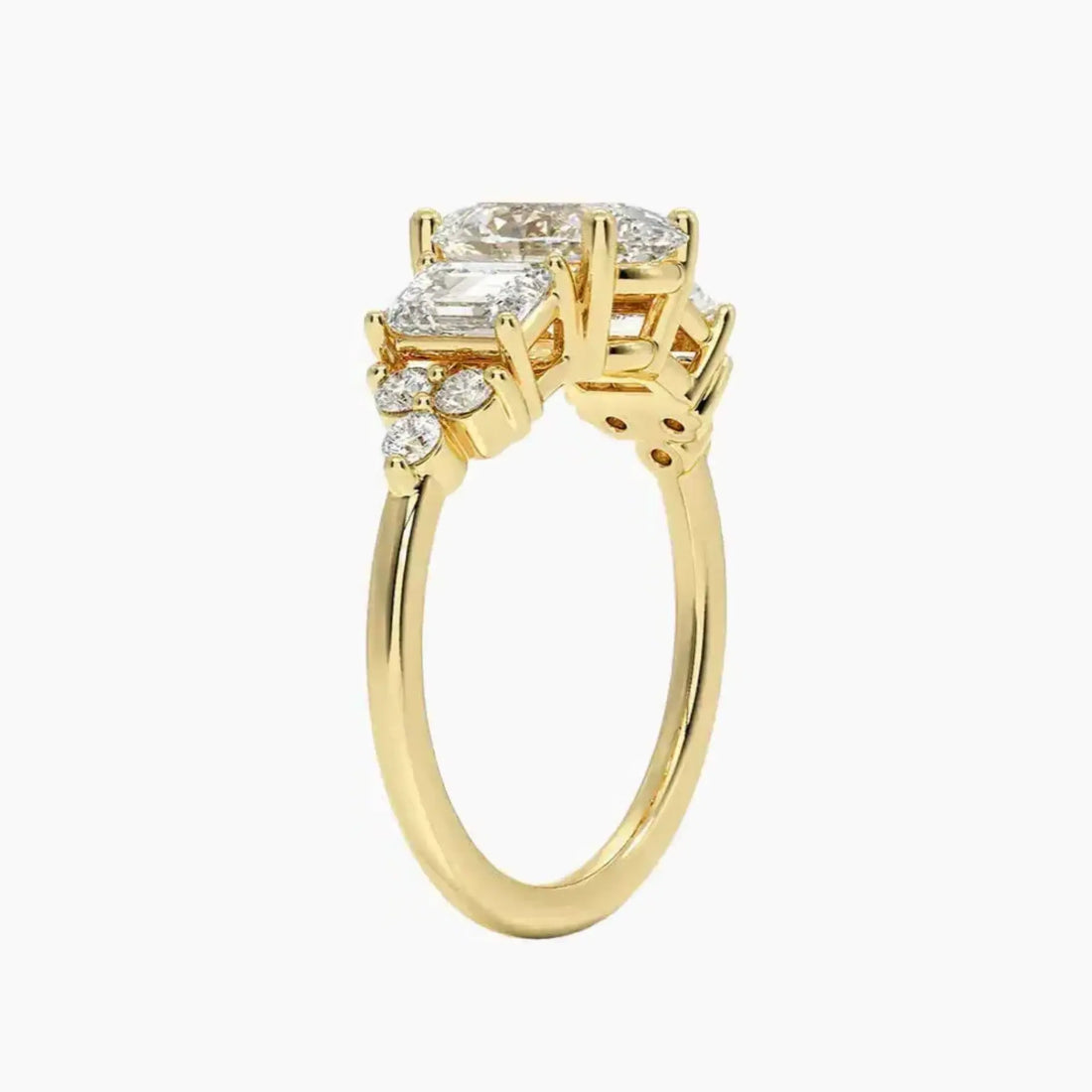 Kaiya Oval Designer 1.5 Carat Lab Grown Diamond Engagement Ring in 14K Yellow Gold