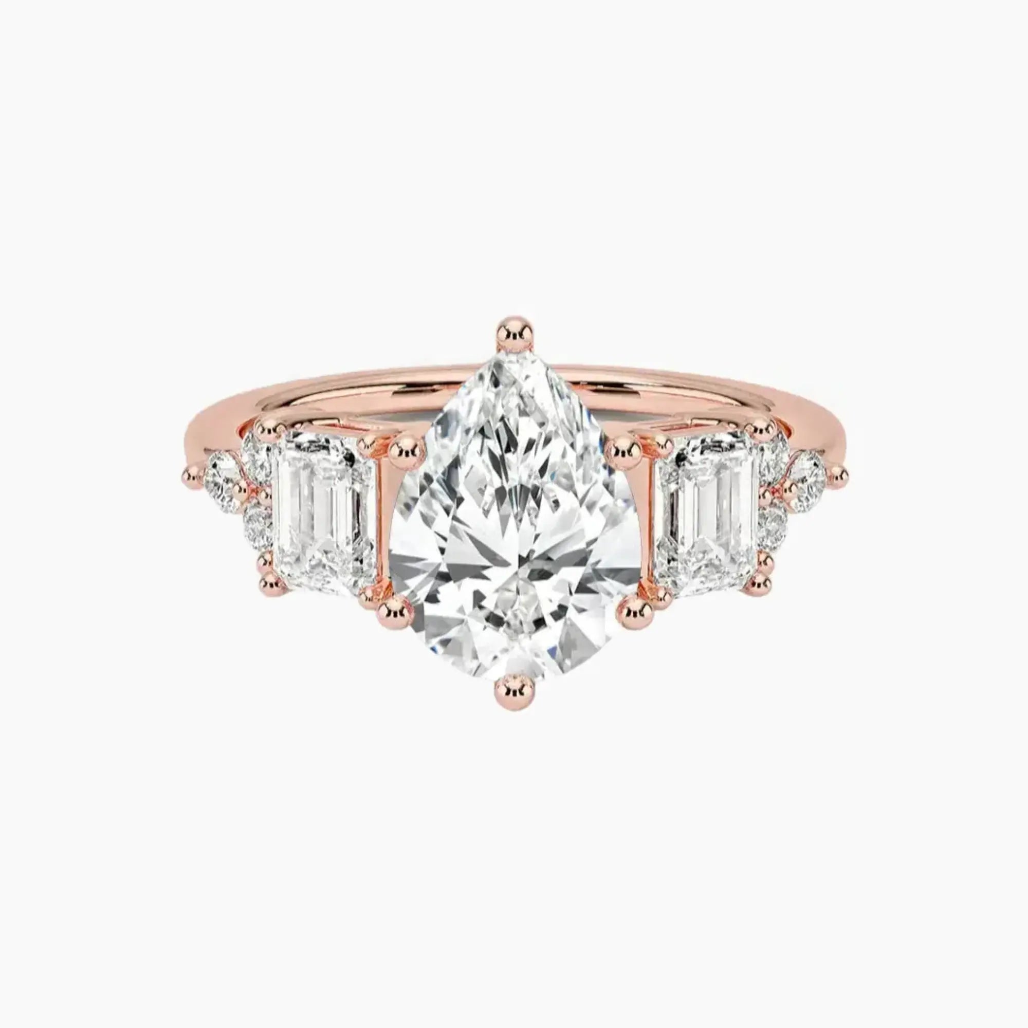 Kaiya Pear Designer 2.5 Carat Lab Grown Diamond Engagement Ring in 18K White Gold