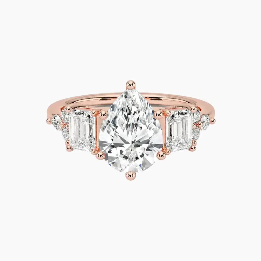 Kaiya Pear Designer 1.5 Carat Lab Grown Diamond Engagement Ring in 14K White Gold
