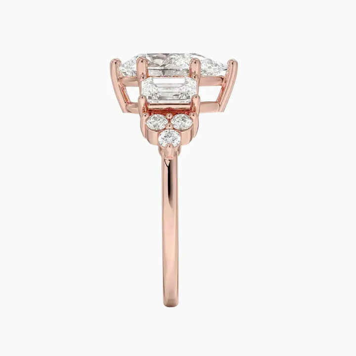 Kaiya Pear Designer 3 Carat Lab Grown Diamond Engagement Ring in 18K White Gold