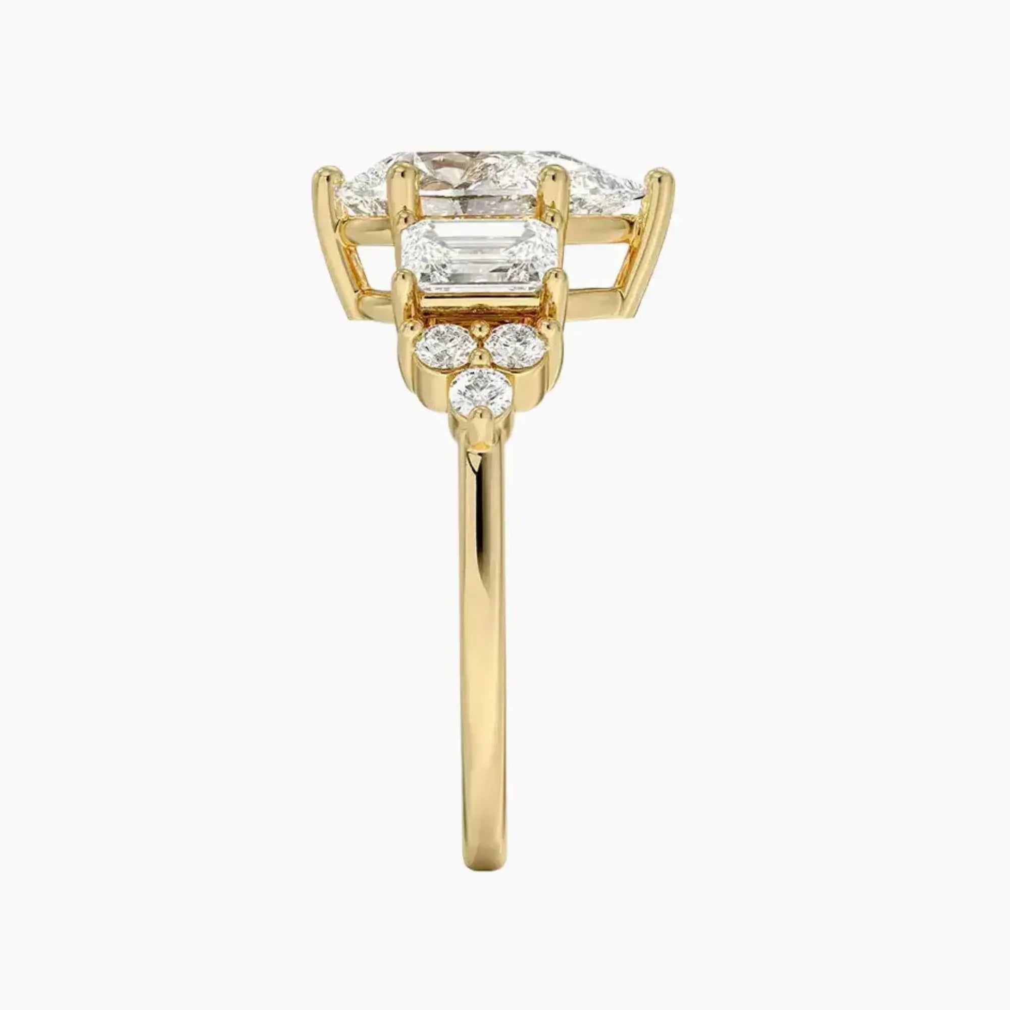 Kaiya Pear Designer 1.5 Carat Lab Grown Diamond Engagement Ring in 18K Yellow Gold