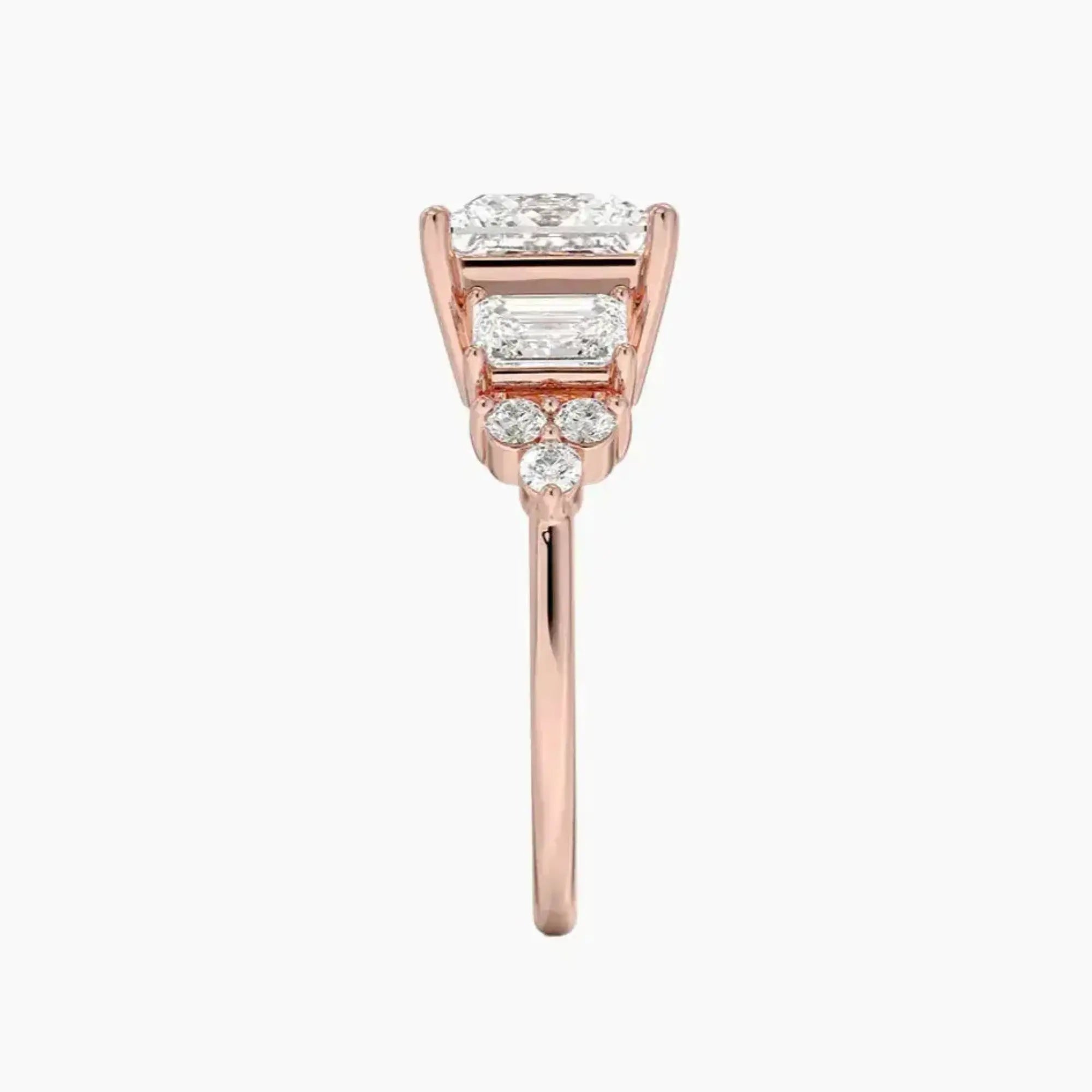 Kaiya Princess Designer 1 Carat Lab Grown Diamond Engagement Ring in 14K Rose Gold