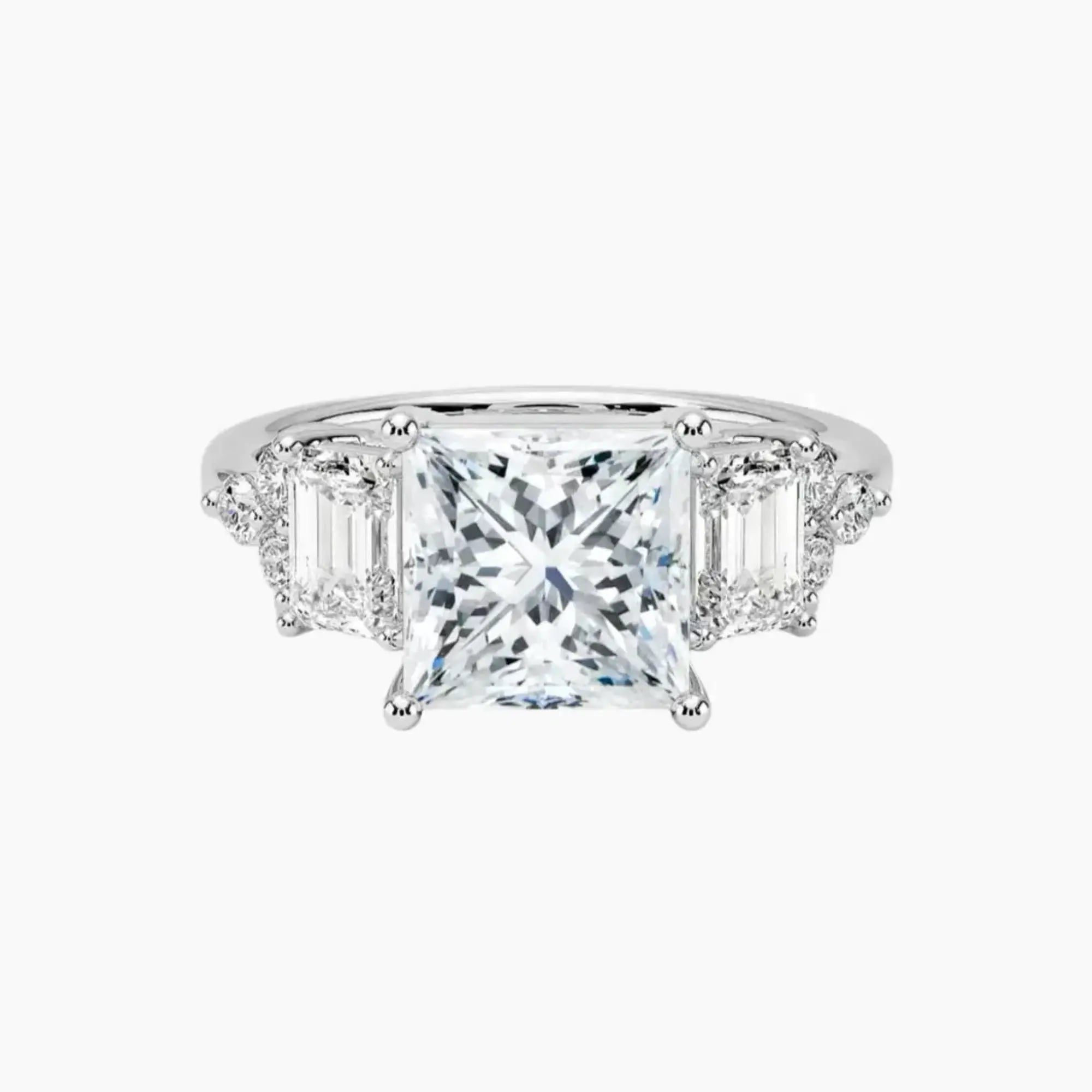 Kaiya Princess Designer Diamond Ring Setting in 14K Yellow Gold