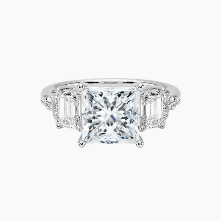 Kaiya Princess Designer 3 Carat Lab Grown Diamond Engagement Ring in 18K White Gold