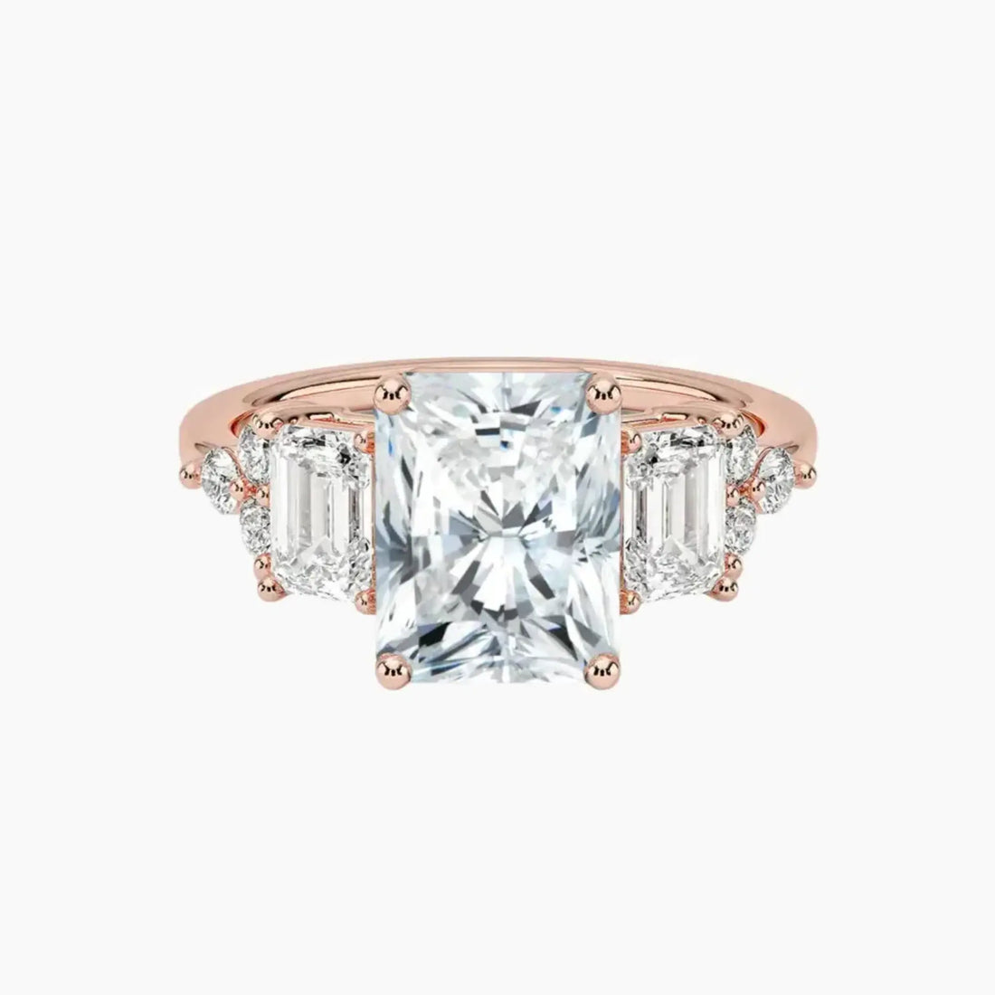 Kaiya Radiant Designer Diamond Ring Setting in 14K Yellow Gold