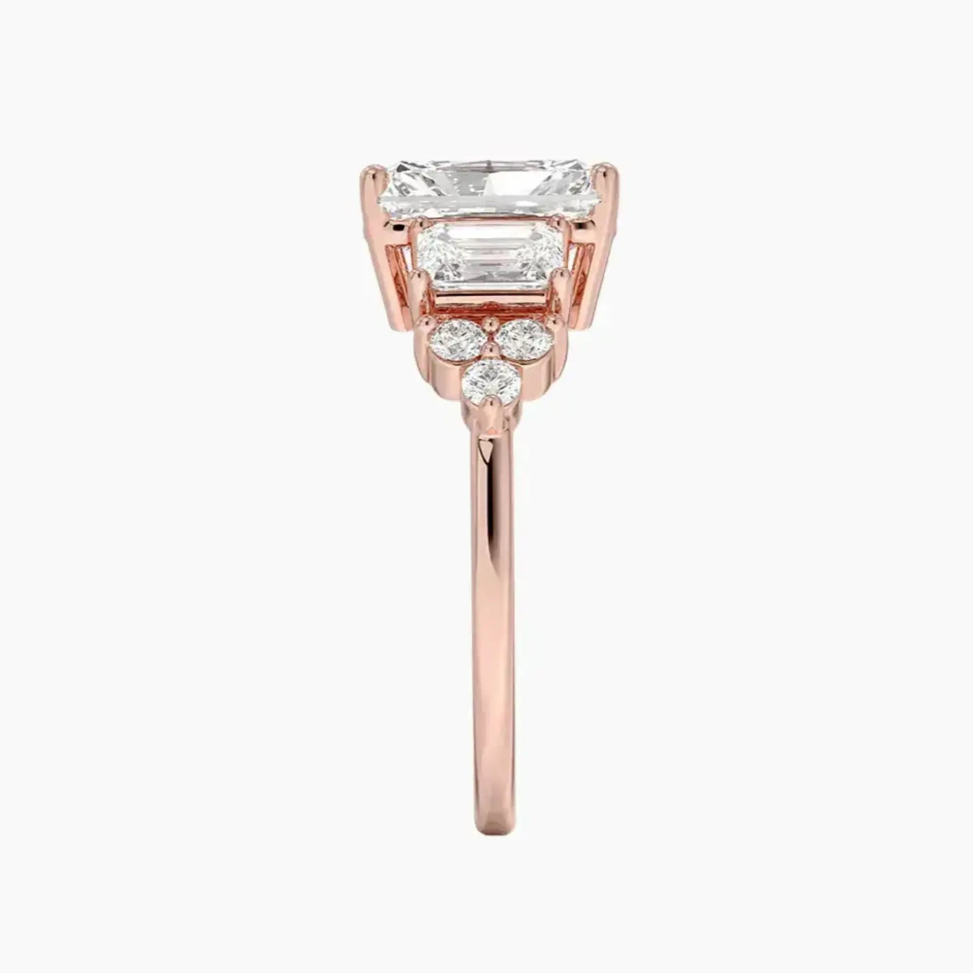 Kaiya Radiant Designer Diamond Ring Setting in 18K Yellow Gold