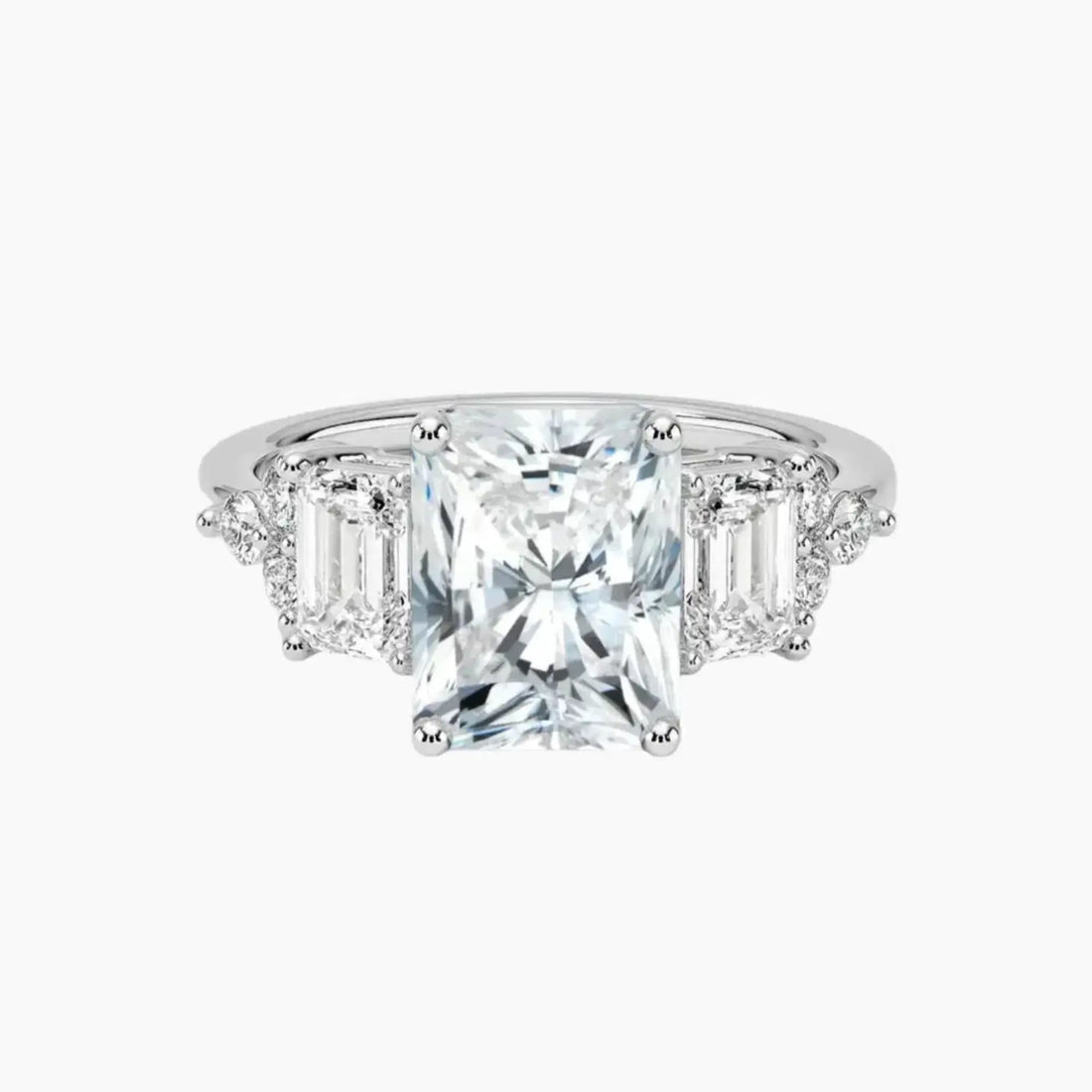 Kaiya Radiant Designer 1.5 Carat Lab Grown Diamond Engagement Ring in 14K Yellow Gold