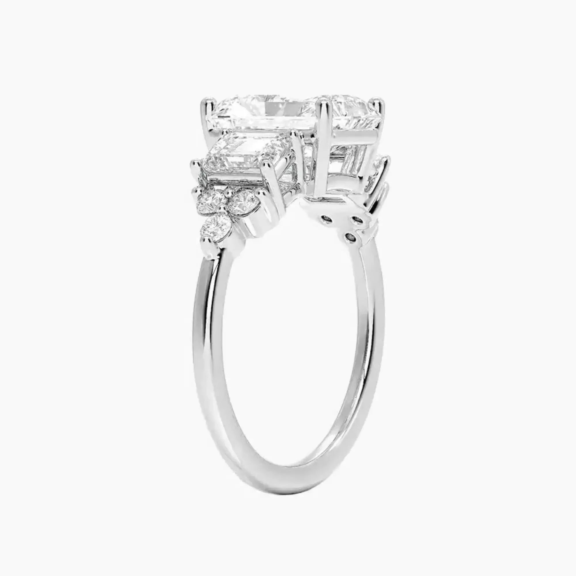 Kaiya Radiant Designer Diamond Ring Setting in 18K Yellow Gold