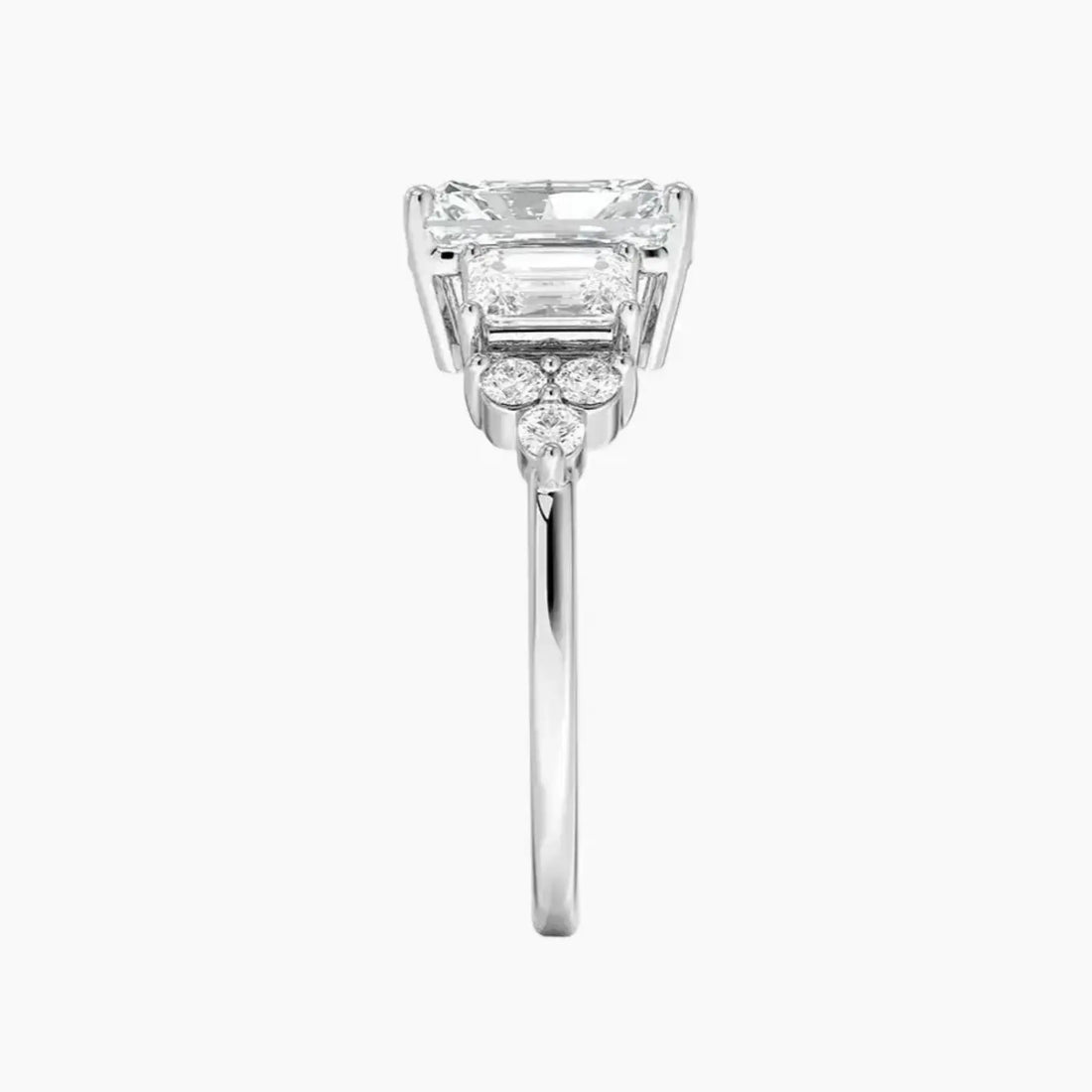 Kaiya Radiant Designer Diamond Ring Setting in 18K White Gold