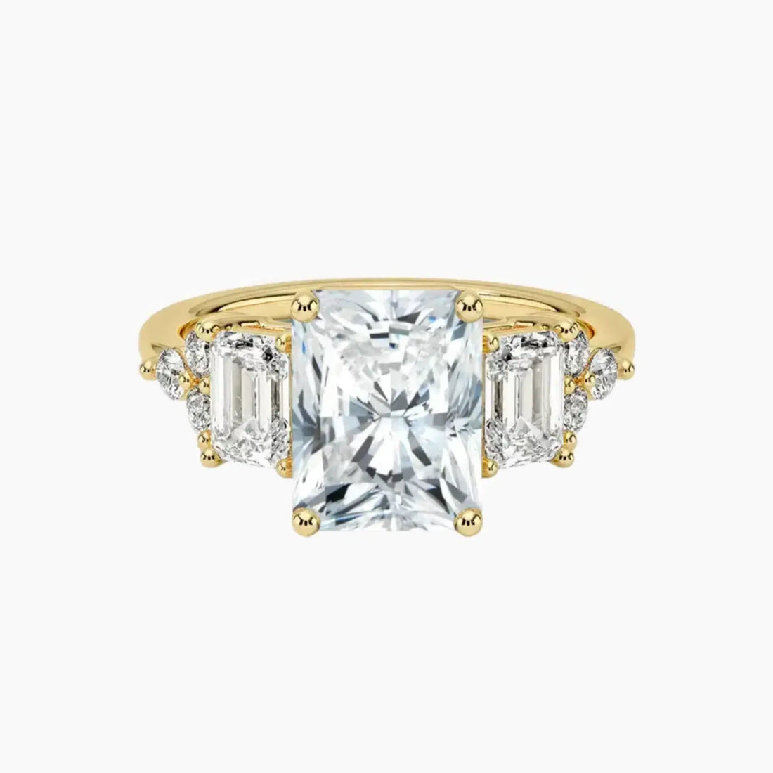 Kaiya Radiant Designer Diamond Ring Setting in 18K Rose Gold