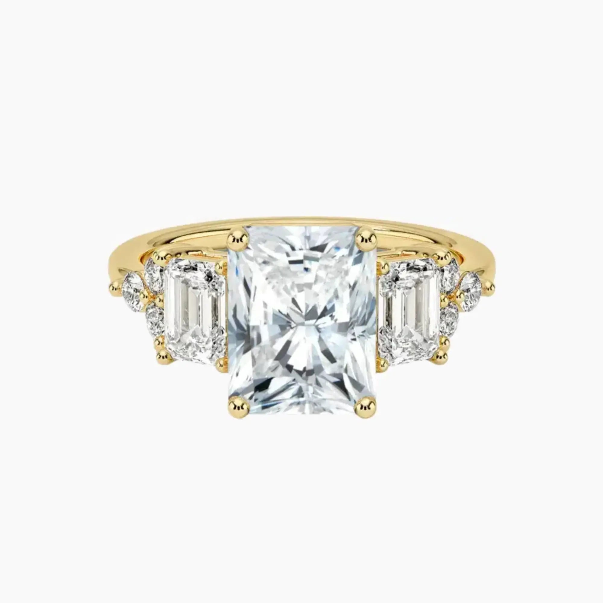 Kaiya Radiant Designer Diamond Ring Setting in 14K Rose Gold