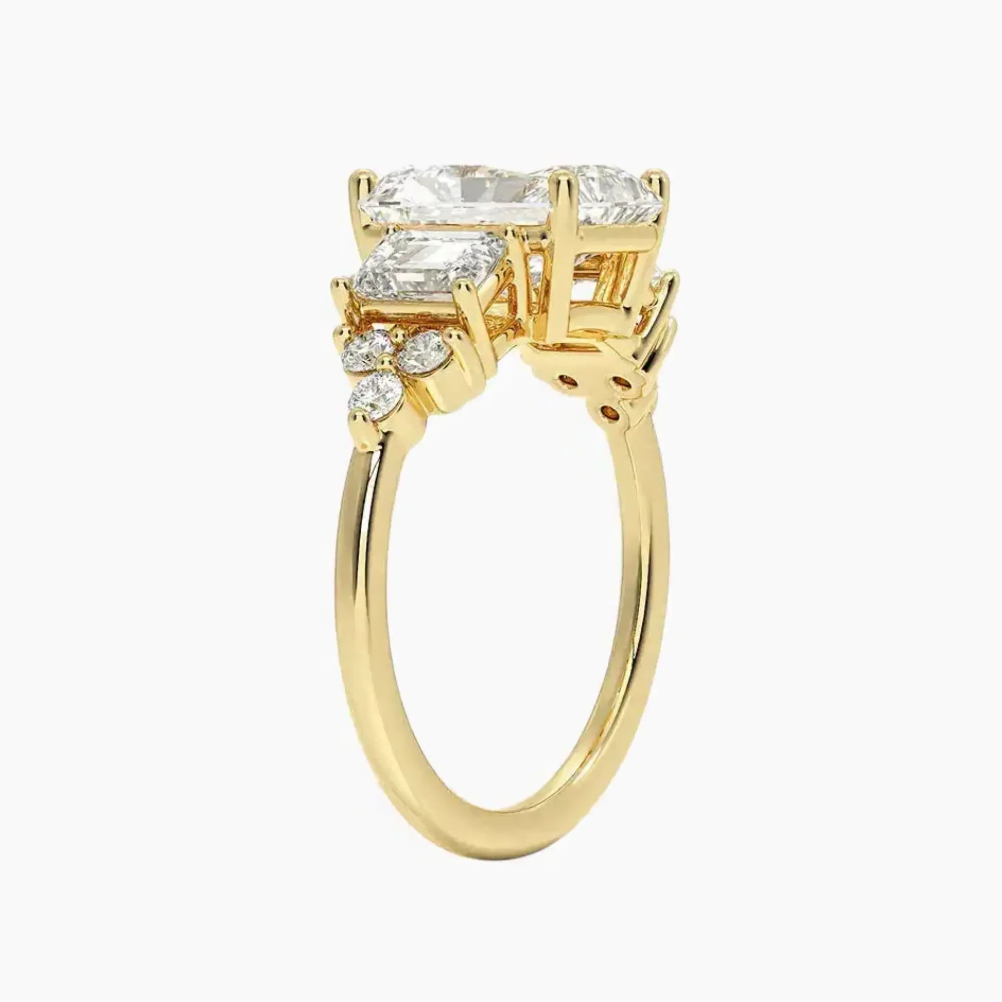 Kaiya Radiant Designer Diamond Ring Setting in 14K White Gold