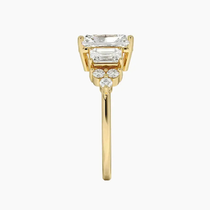 Kaiya Radiant Designer 3 Carat Lab Grown Diamond Engagement Ring in 14K Rose Gold