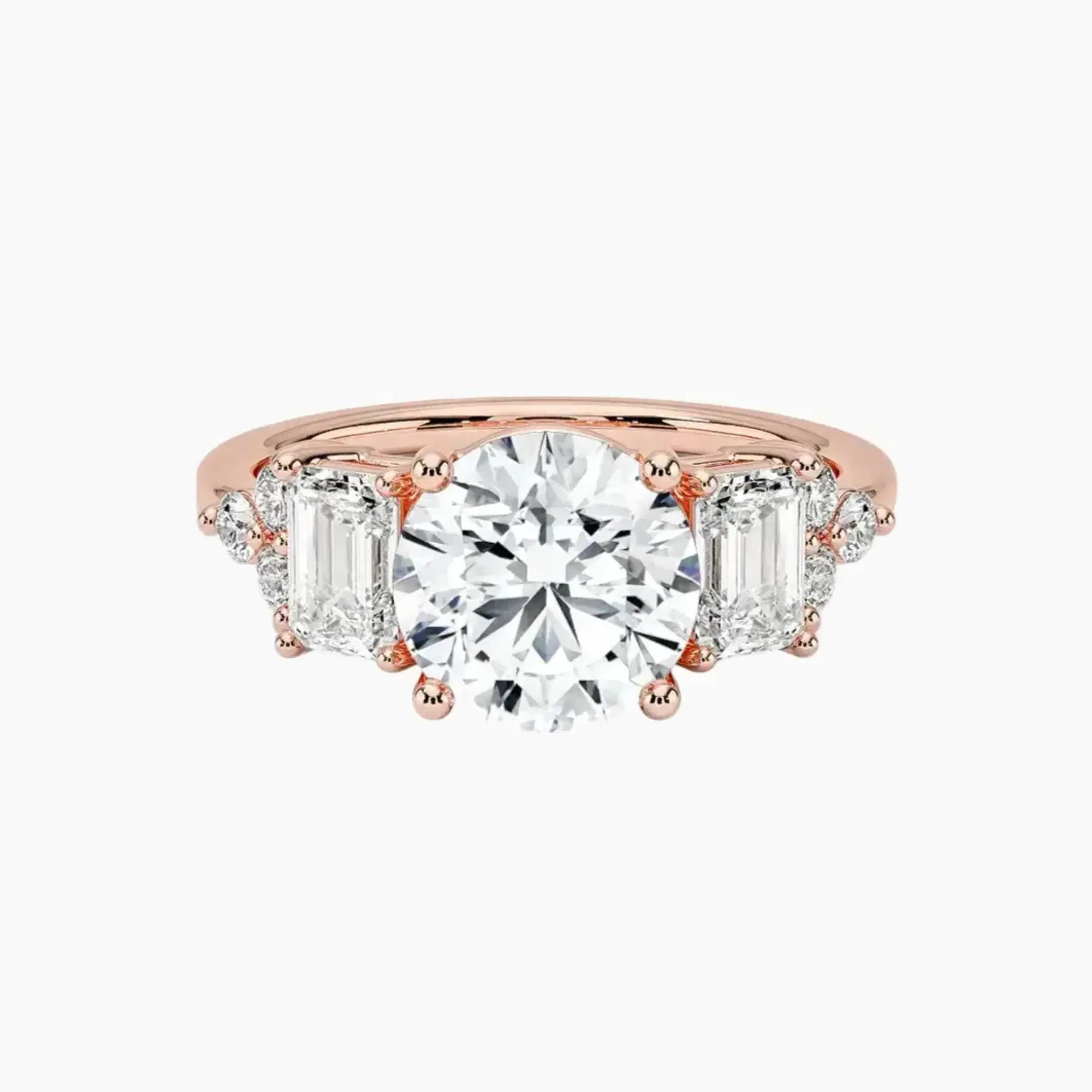 Kaiya Round Designer Diamond Ring Setting in 14K Yellow Gold