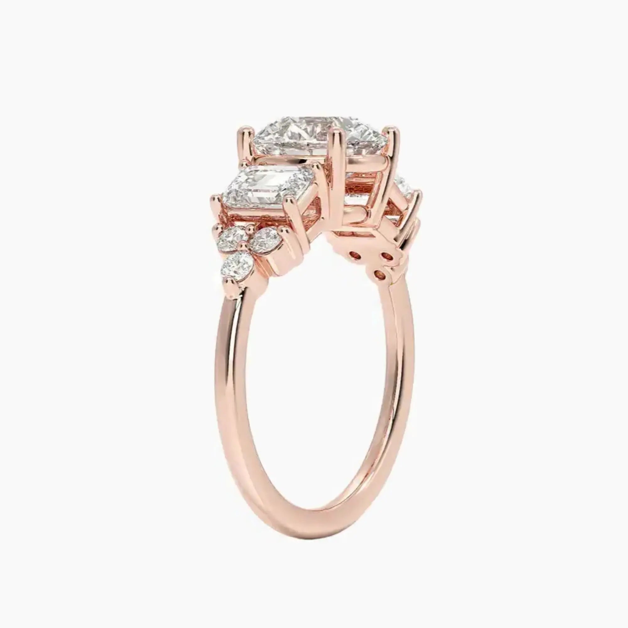 Kaiya Round Designer Diamond Ring Setting in 18K Yellow Gold