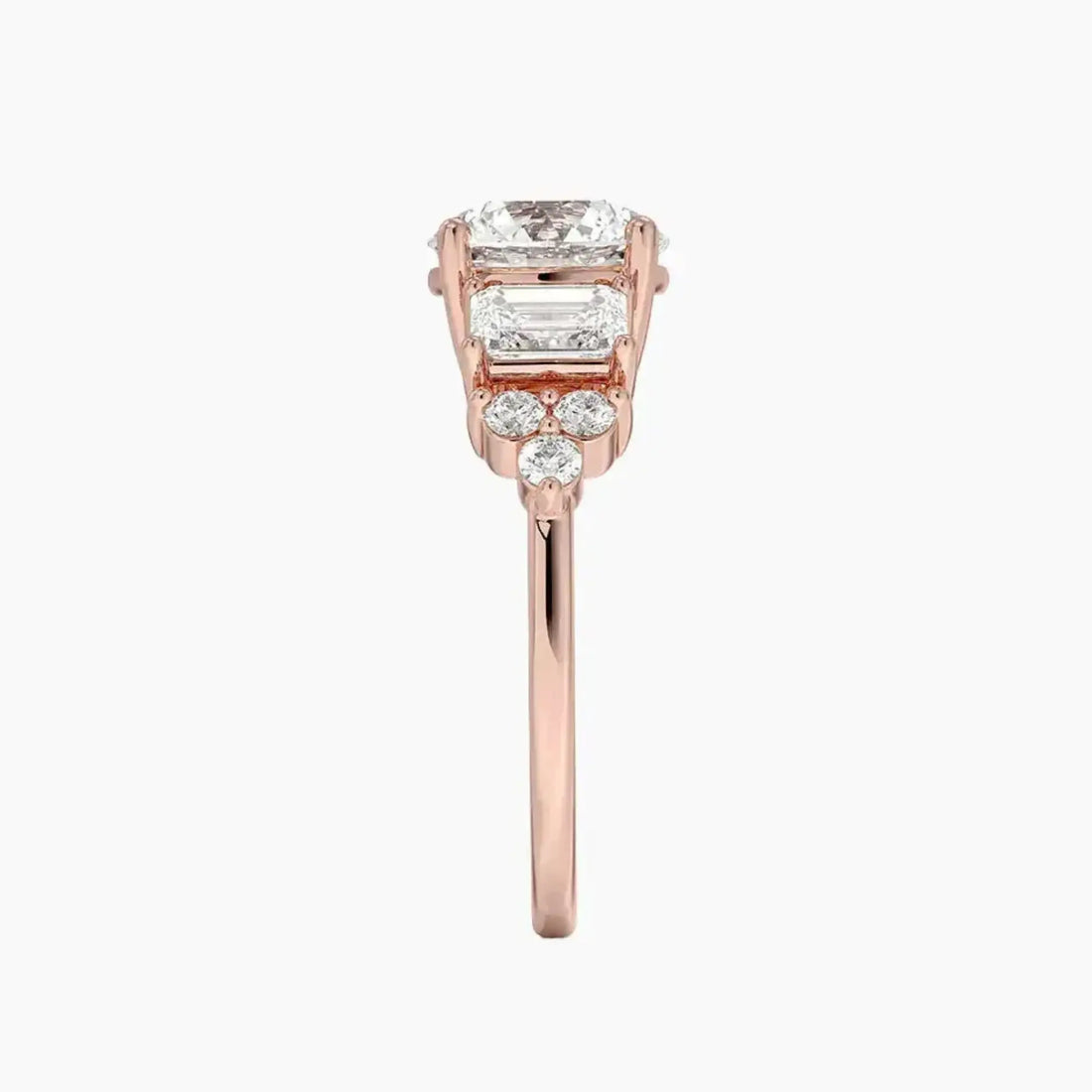 Kaiya Round Designer Diamond Ring Setting in 14K Rose Gold