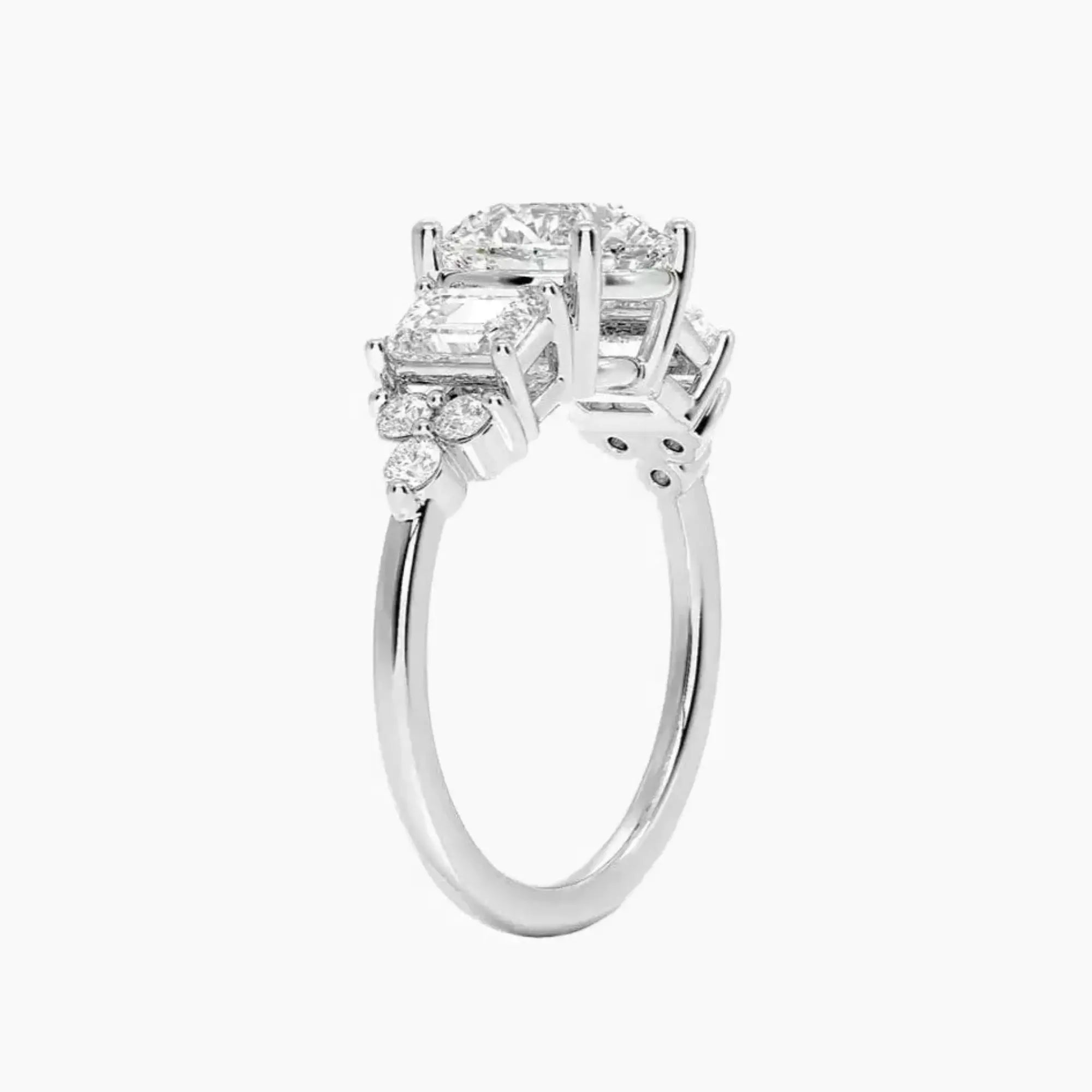 Kaiya Round Designer 2 Carat Lab Grown Diamond Engagement Ring in 18K Rose Gold