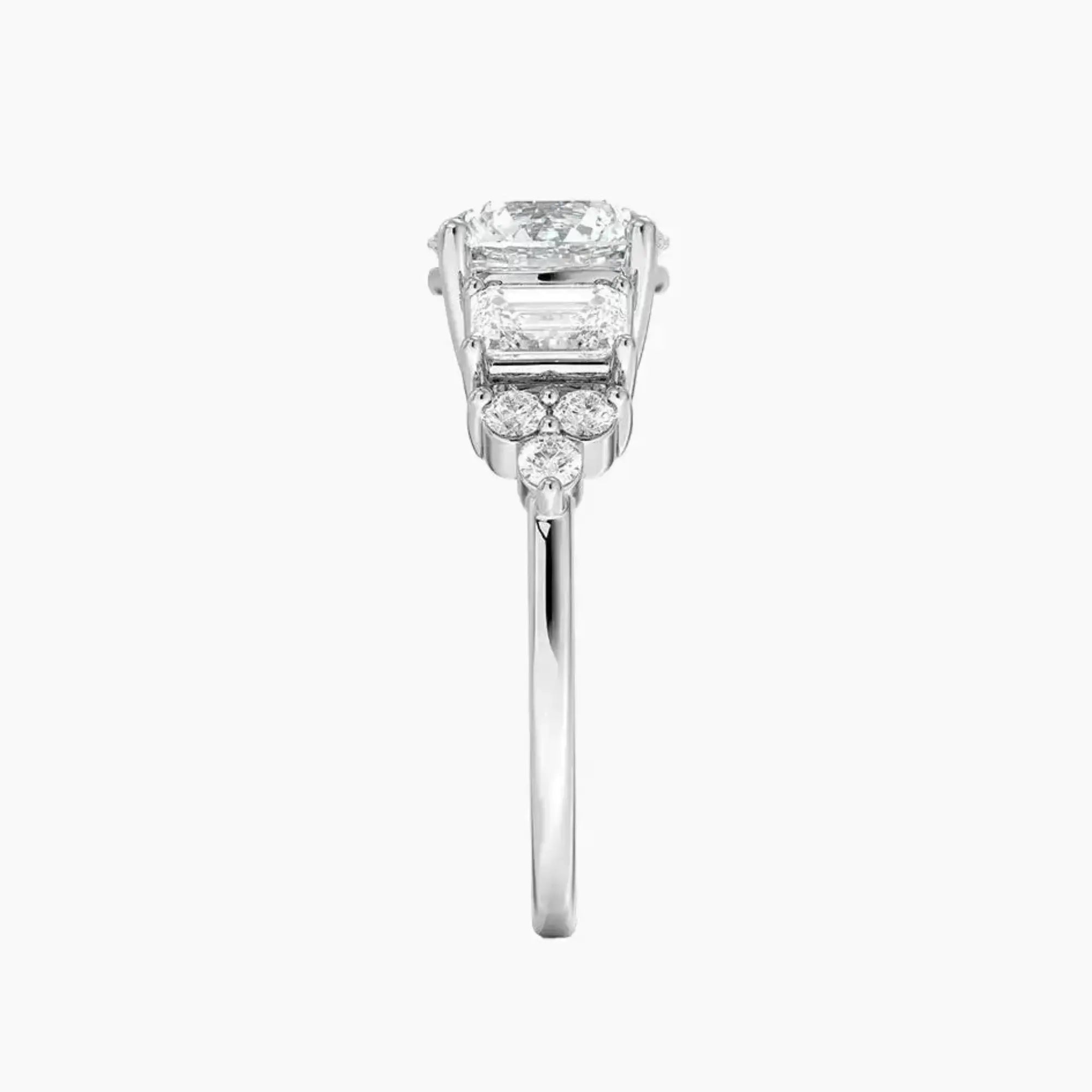 Kaiya Round Designer 1 Carat Lab Grown Diamond Engagement Ring in 18K White Gold