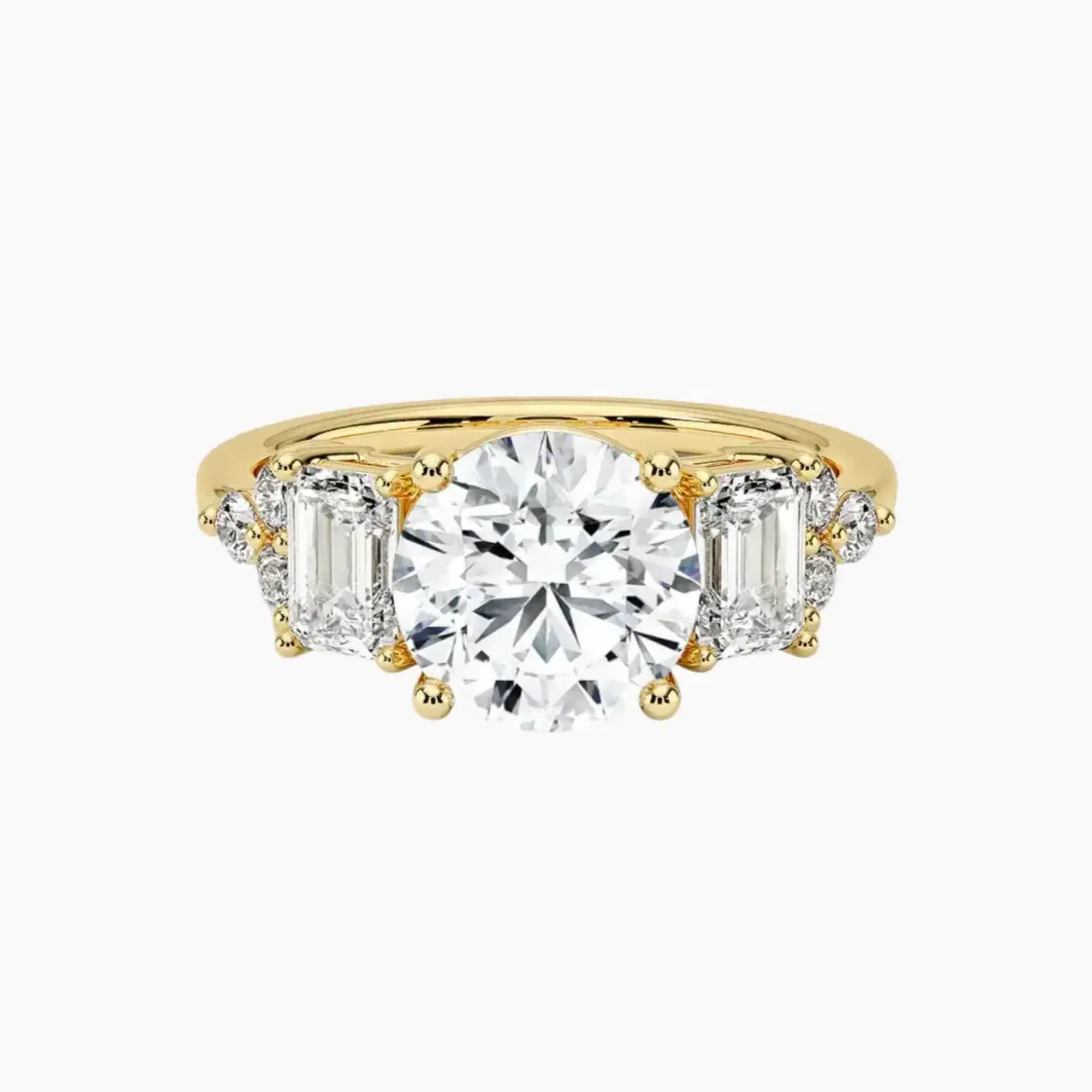 Kaiya Round Designer 2 Carat Lab Grown Diamond Engagement Ring in 18K Rose Gold