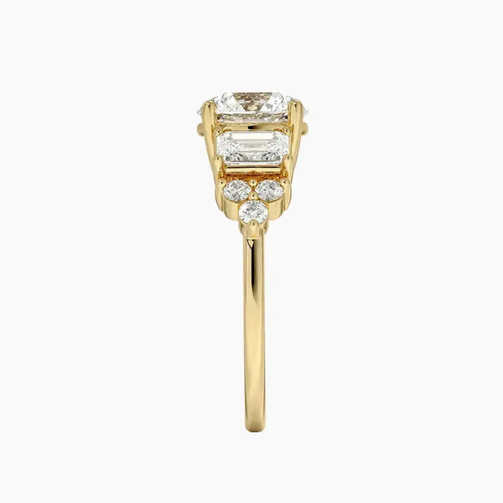 Kaiya Round Designer 3 Carat Lab Grown Diamond Engagement Ring in 14K Rose Gold