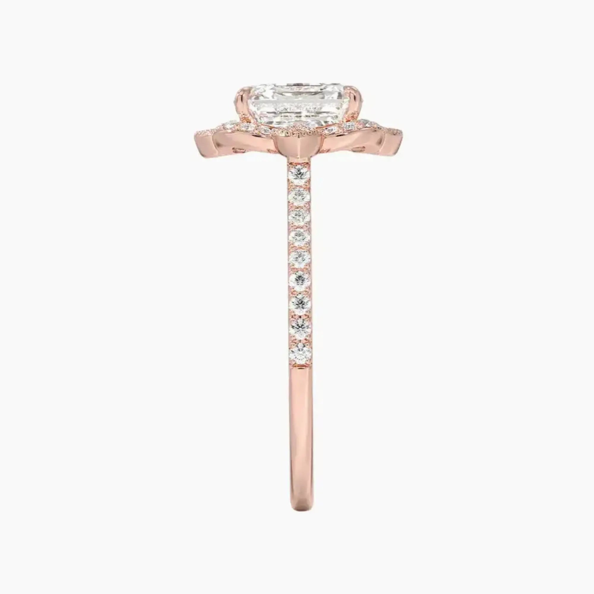 Ravenna Asscher Diamond Ring Setting in 14K White Gold