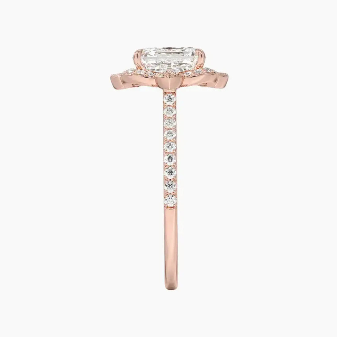 Ravenna Asscher 3 Carat Lab Grown Diamond Engagement Ring in 18K White Gold