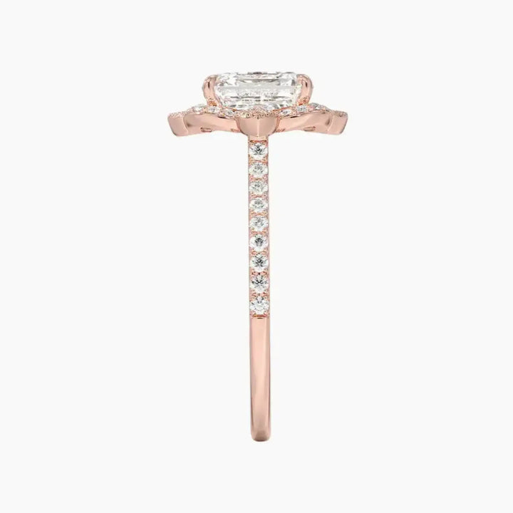 Ravenna Asscher 1.5 Carat Lab Grown Diamond Engagement Ring in 18K White Gold