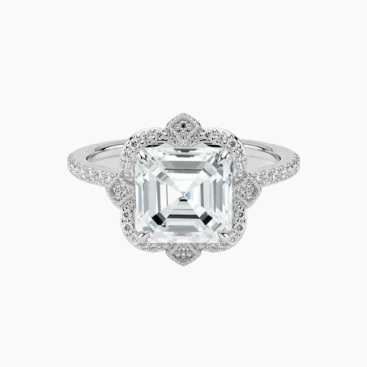 Ravenna Asscher 1.5 Carat Lab Grown Diamond Engagement Ring in 14K White Gold
