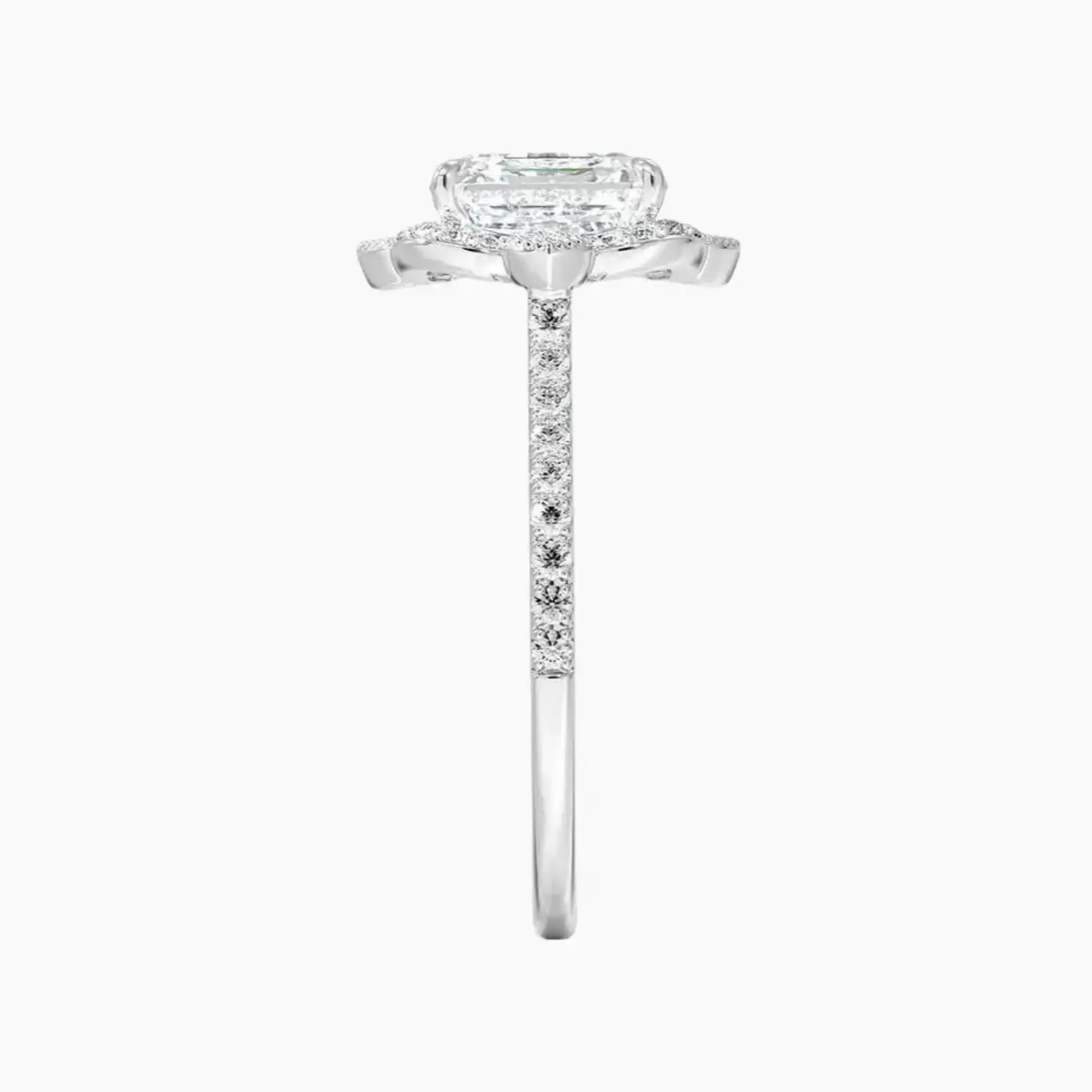 Ravenna Asscher Diamond Ring Setting in 18K Yellow Gold