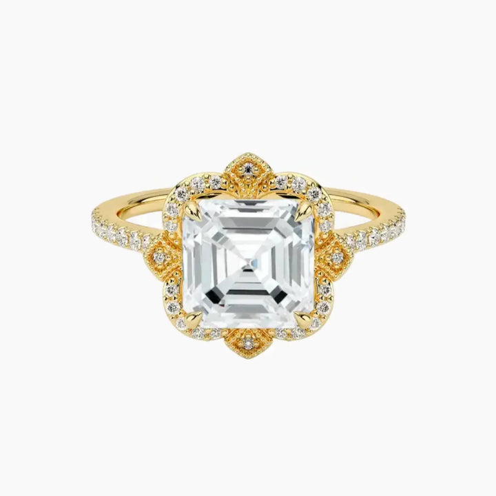 Ravenna Asscher 1.5 Carat Lab Grown Diamond Engagement Ring in 14K Yellow Gold