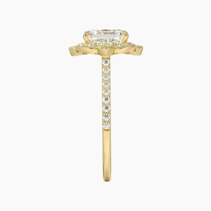 Ravenna Asscher 3 Carat Lab Grown Diamond Engagement Ring in 18K Rose Gold