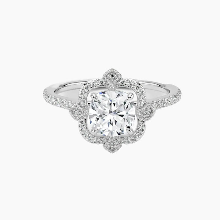 Ravenna Cushion 1.5 Carat Lab Grown Diamond Engagement Ring in 18K White Gold