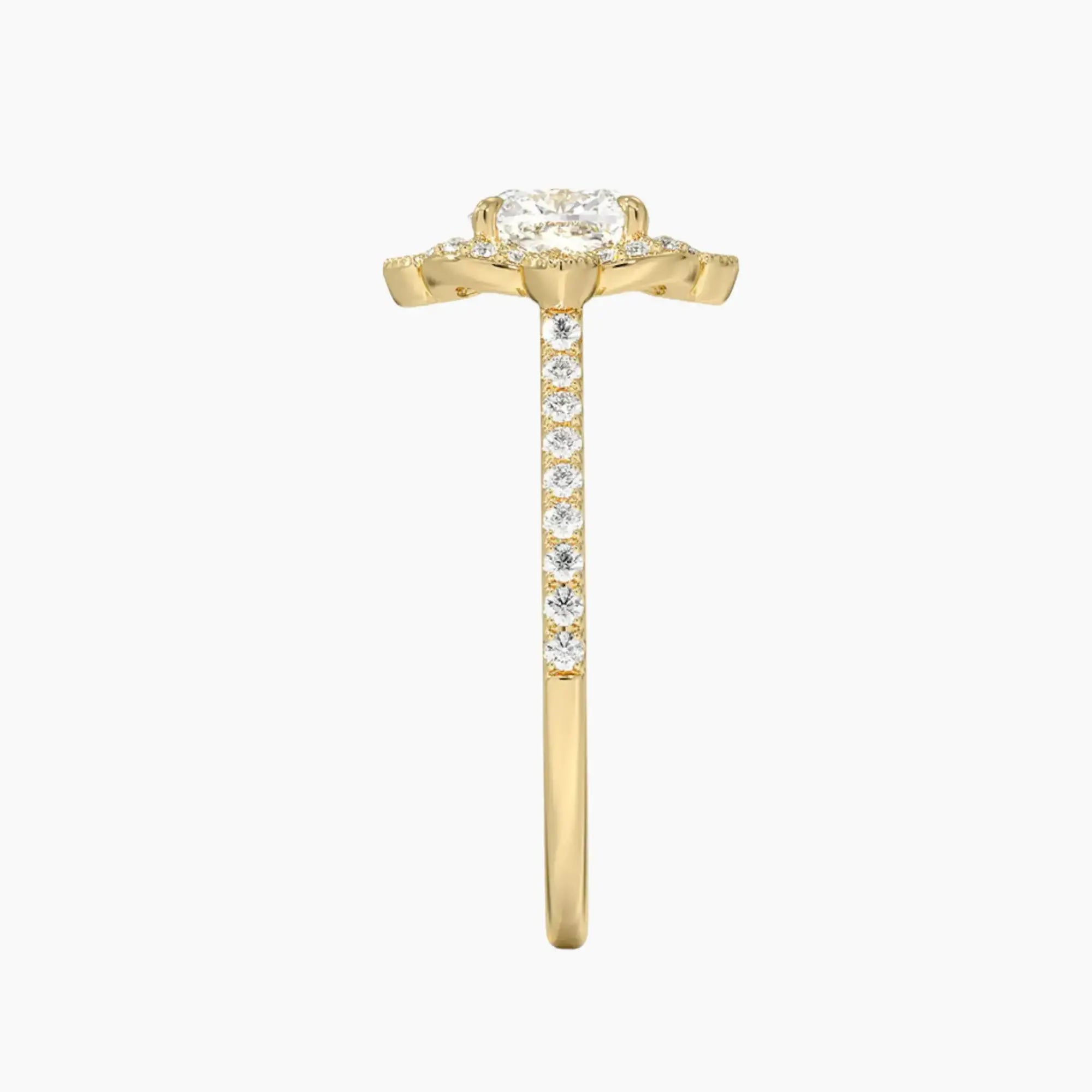 Ravenna Cushion 1 Carat Lab Grown Diamond Engagement Ring in 14K White Gold