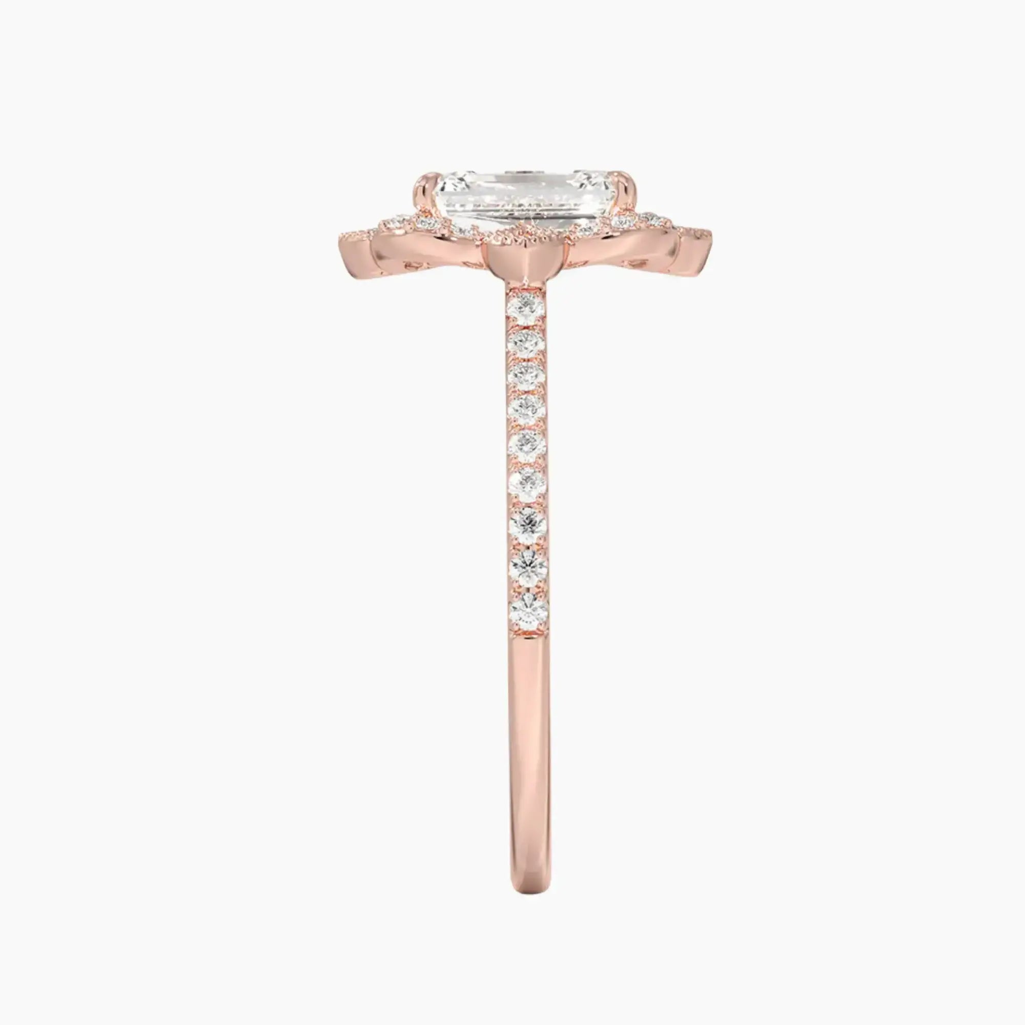 Ravenna Emerald 2 Carat Lab Grown Diamond Engagement Ring in 14K Yellow Gold
