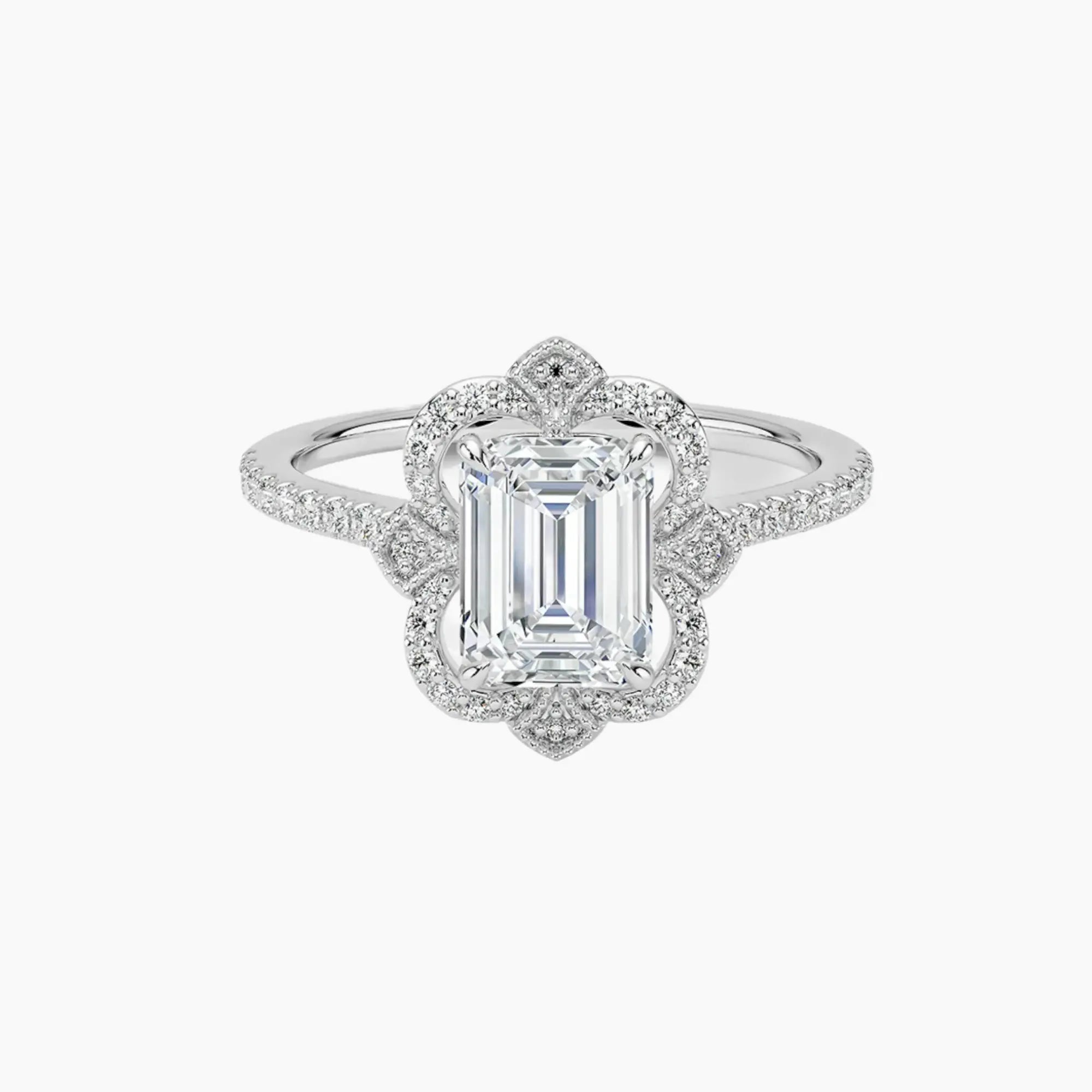 Ravenna Emerald 2.5 Carat Lab Grown Diamond Engagement Ring in 18K Rose Gold