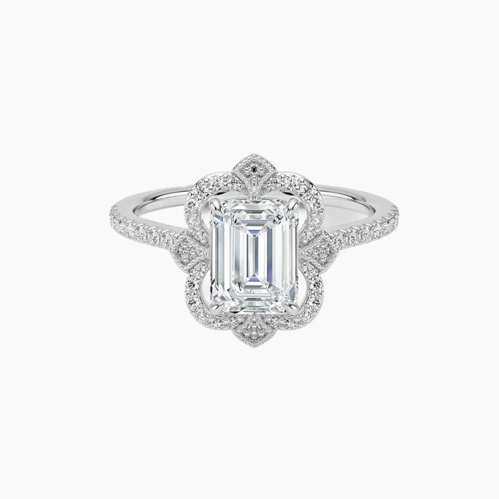 Ravenna Emerald 1.5 Carat Lab Grown Diamond Engagement Ring in 18K White Gold