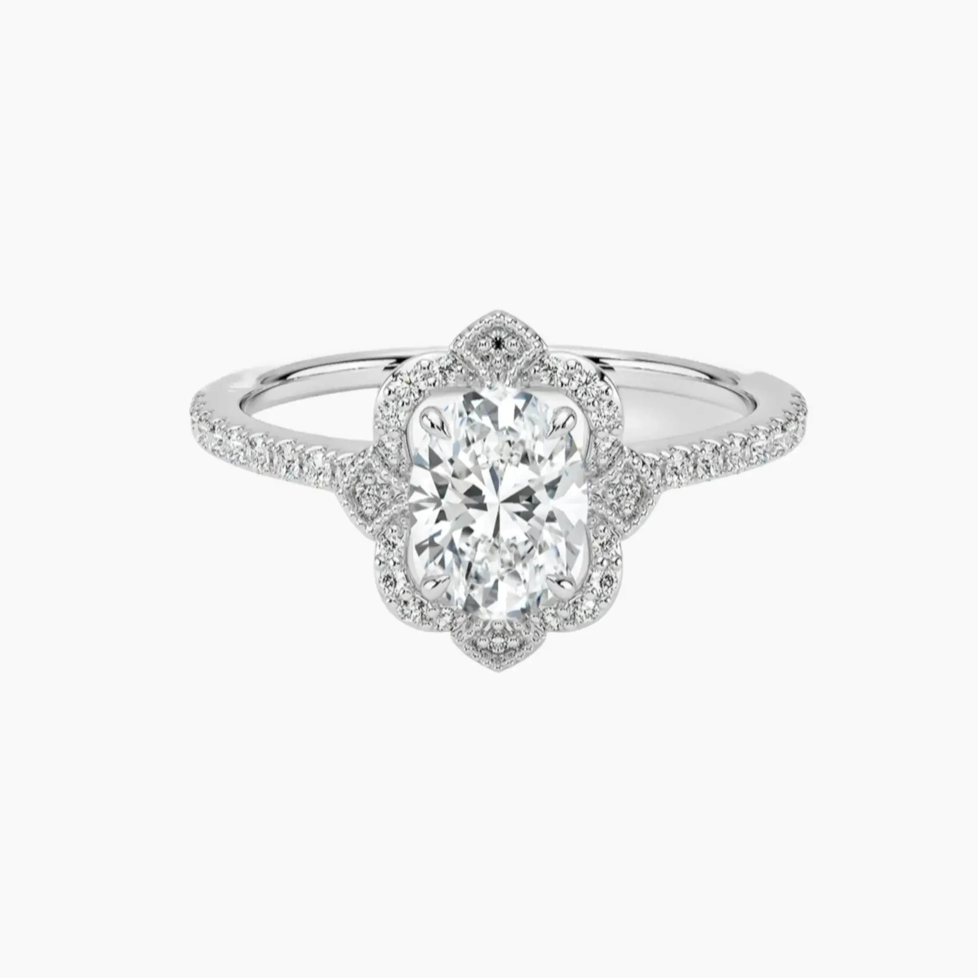 Ravenna Oval 1 Carat Lab Grown Diamond Engagement Ring in 14K Yellow Gold