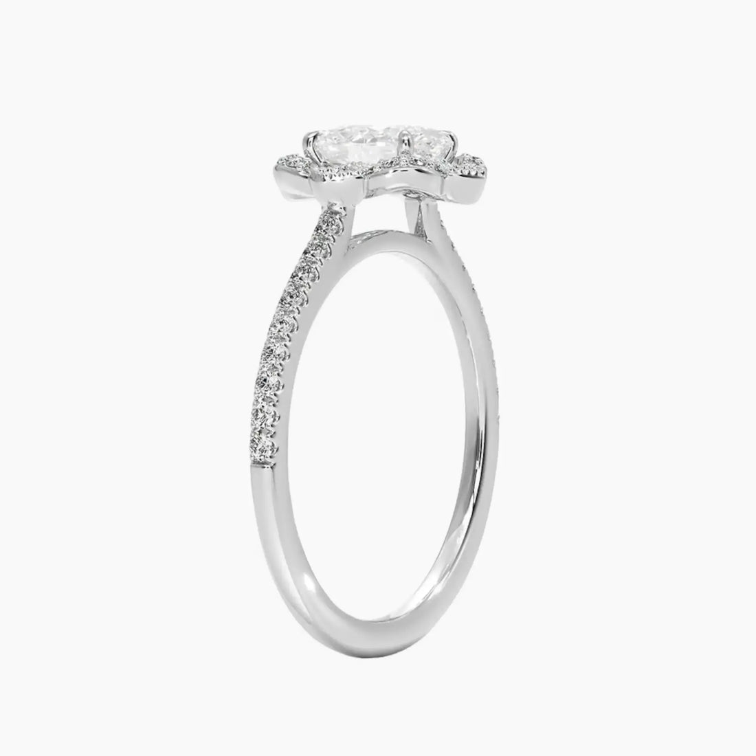 Ravenna Oval 2 Carat Lab Grown Diamond Engagement Ring in 14K White Gold