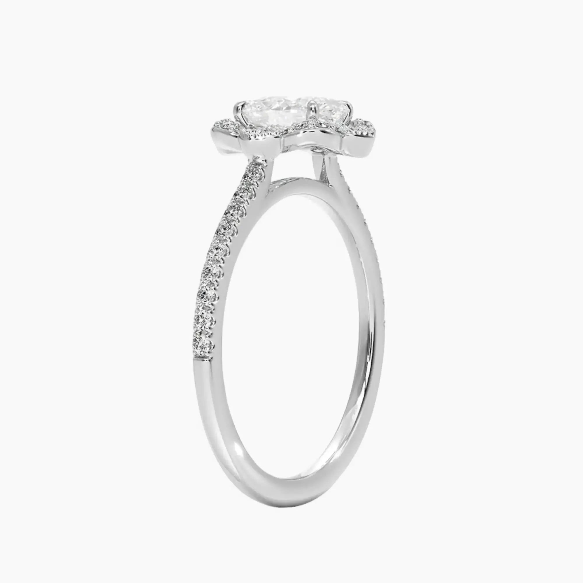 Ravenna Oval 2 Carat Lab Grown Diamond Engagement Ring in 18K White Gold