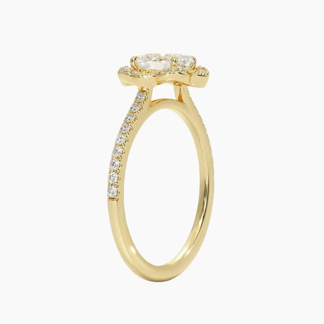 Ravenna Oval 3 Carat Lab Grown Diamond Engagement Ring in 14K Rose Gold