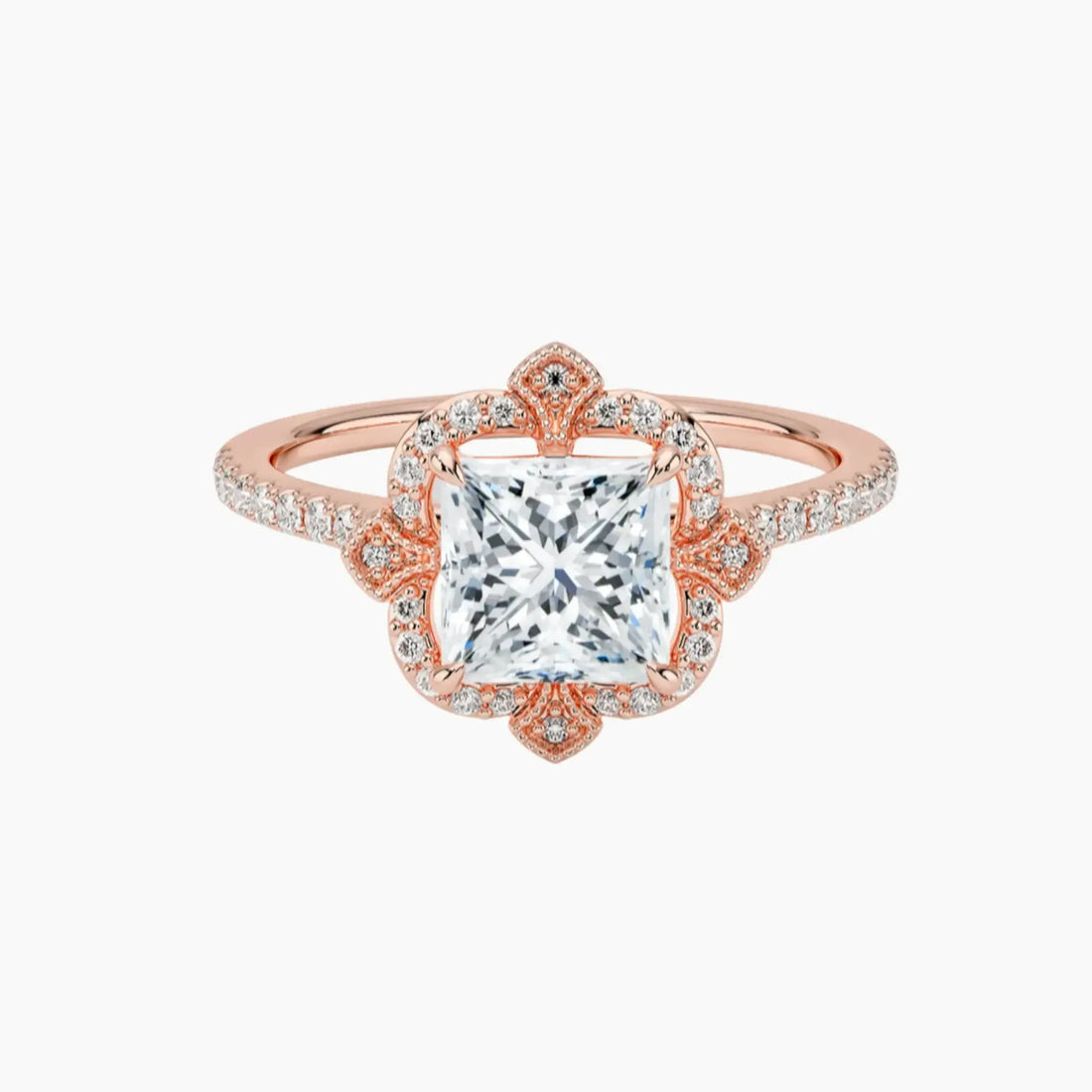 Ravenna Princess 1 Carat Lab Grown Diamond Engagement Ring in 14K Yellow Gold