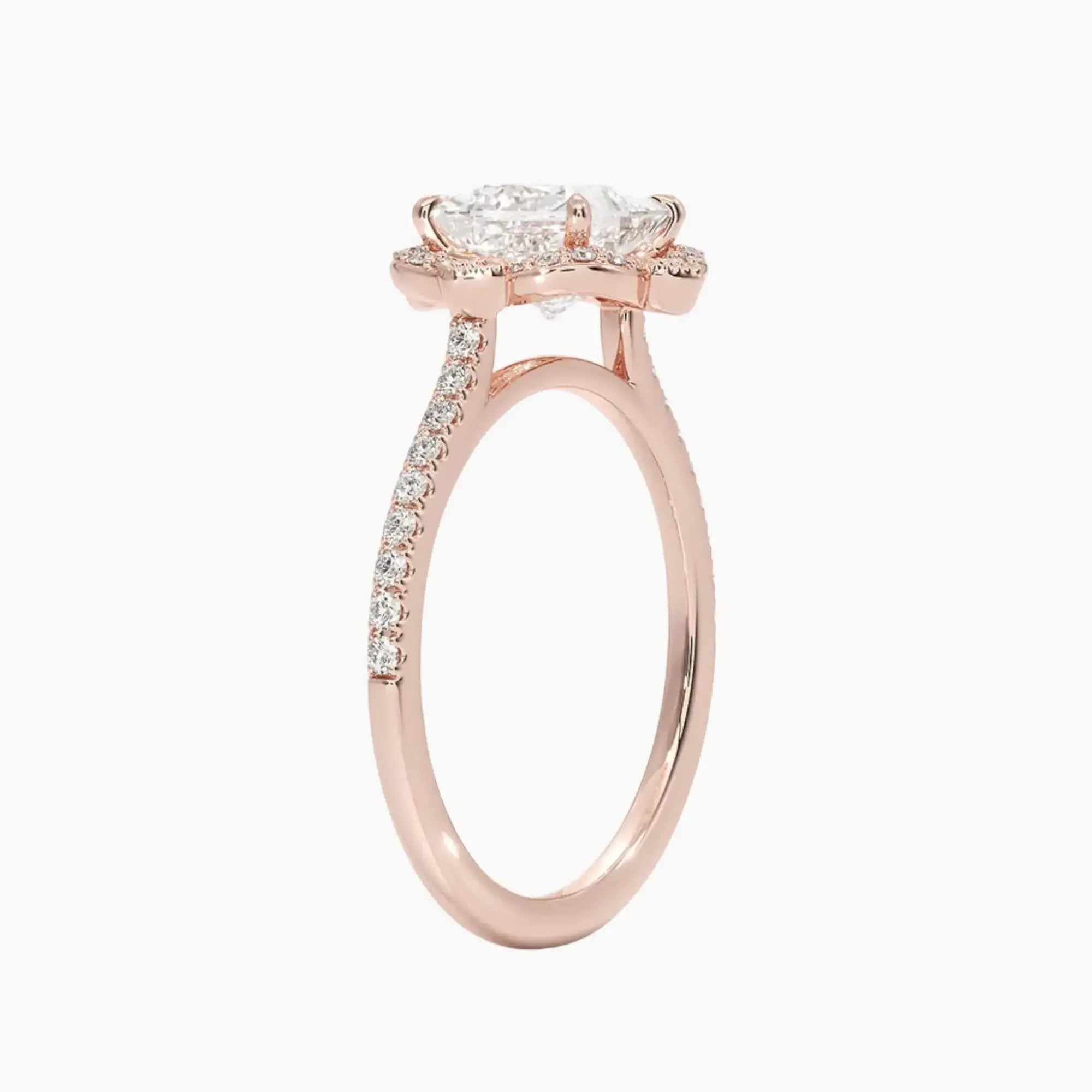 Ravenna Princess Diamond Ring Setting in 18K Yellow Gold