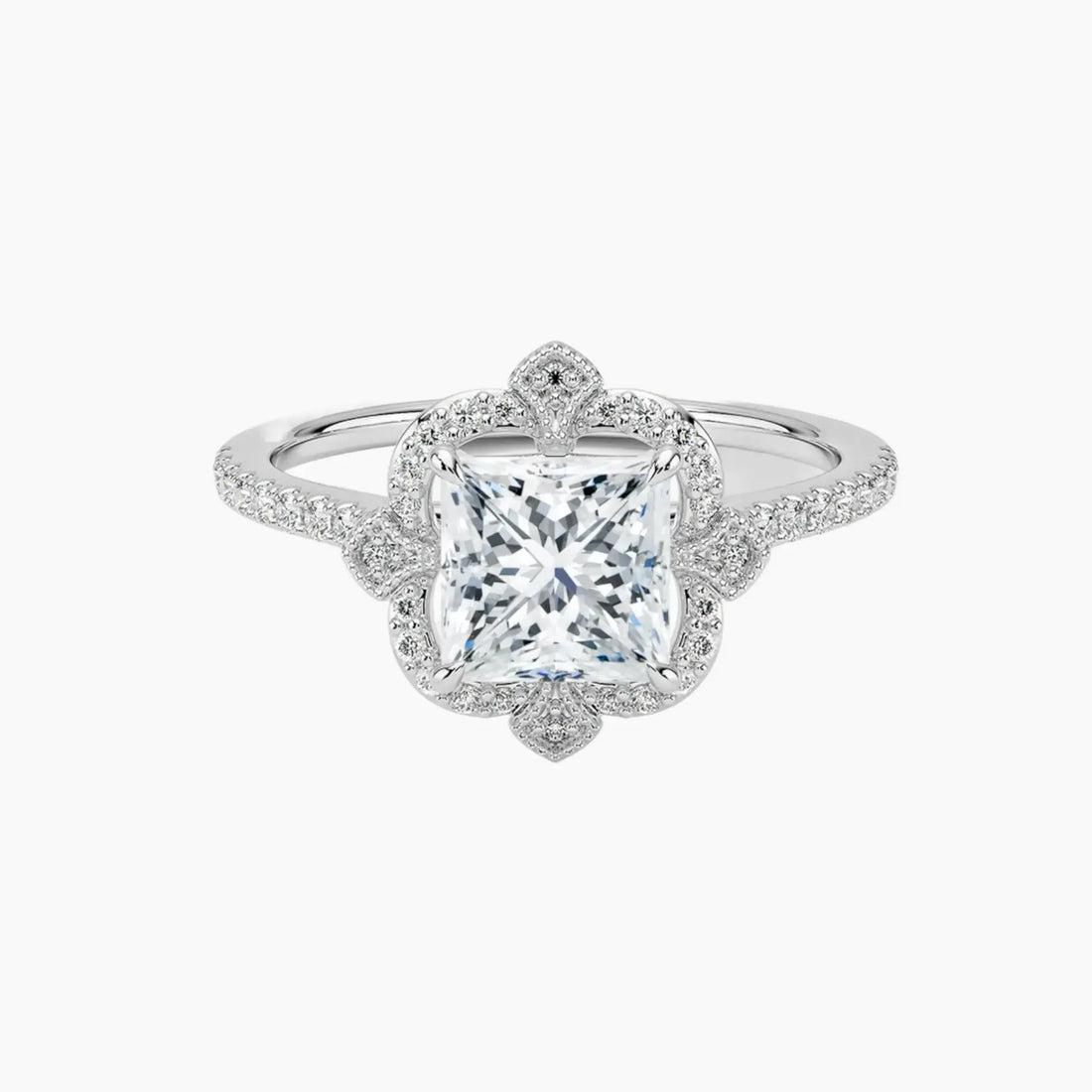 Ravenna Princess 1 Carat Lab Grown Diamond Engagement Ring in 14K Rose Gold