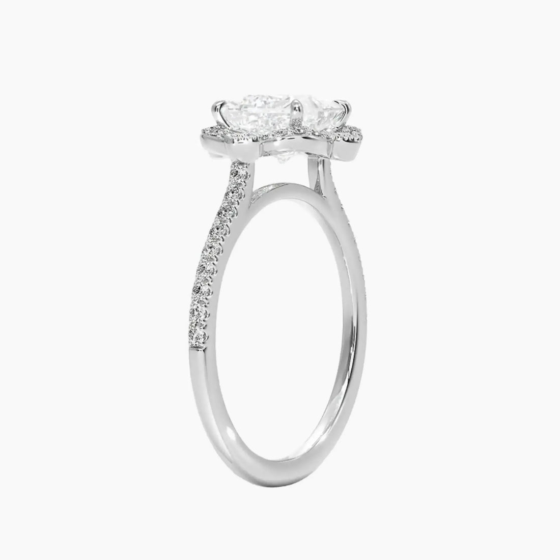 Ravenna Princess 2 Carat Lab Grown Diamond Engagement Ring in 18K White Gold