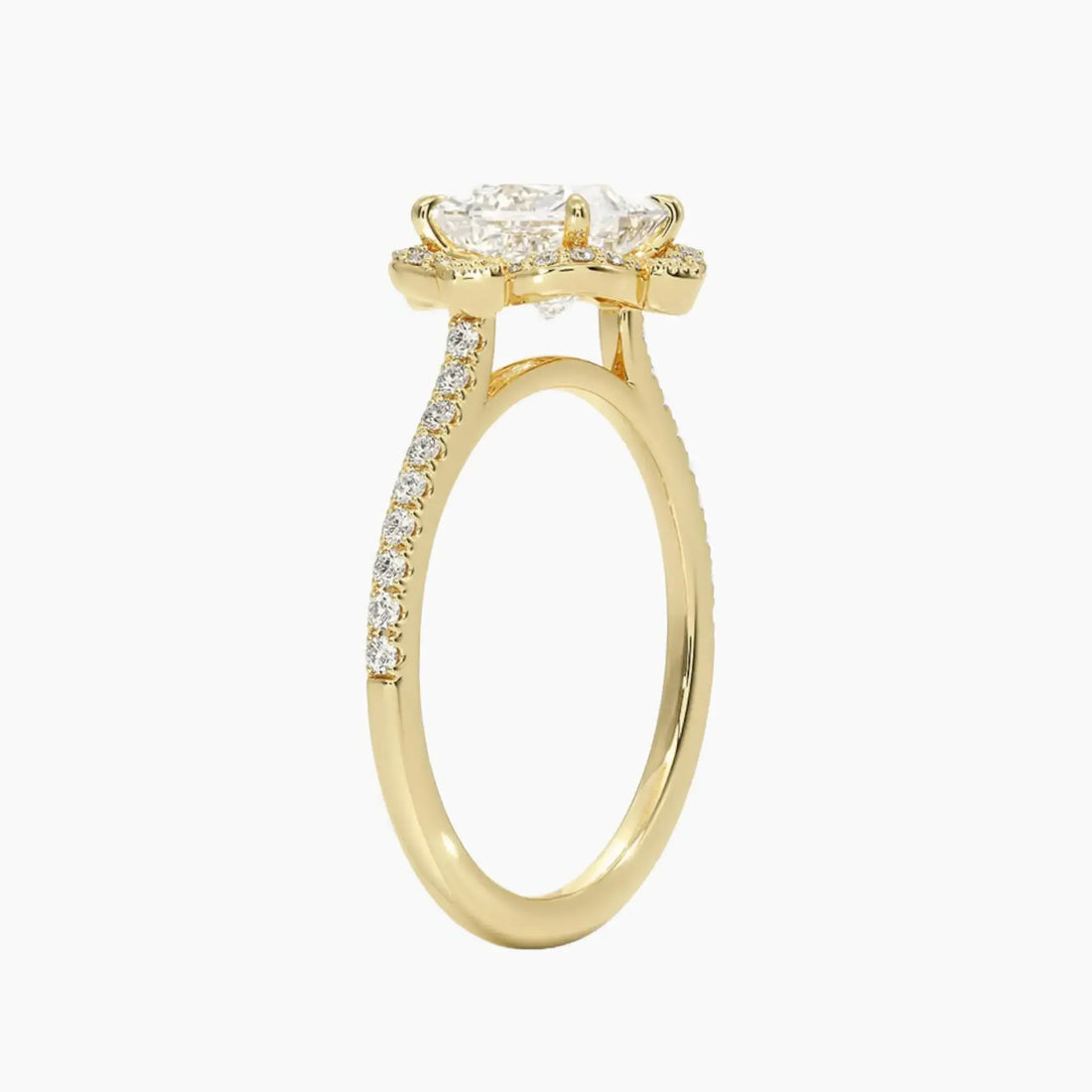 Ravenna Princess 2 Carat Lab Grown Diamond Engagement Ring in 14K White Gold