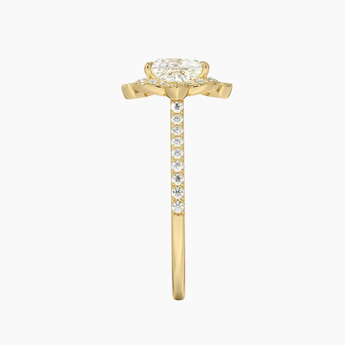 Ravenna Princess 2 Carat Lab Grown Diamond Engagement Ring in 14K Yellow Gold