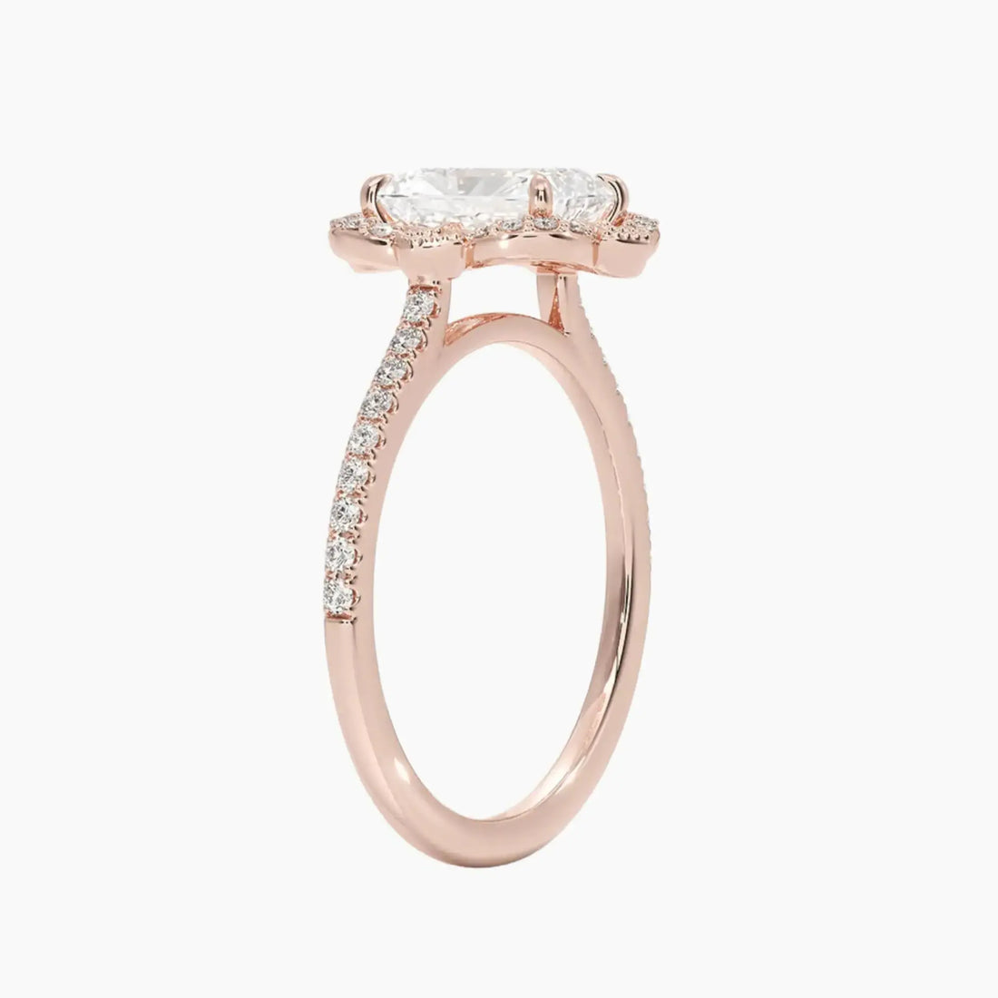Ravenna Radiant Diamond Ring Setting in 14K White Gold