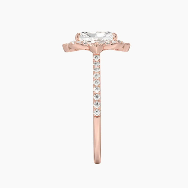 Ravenna Radiant 1.5 Carat Lab Grown Diamond Engagement Ring in 14K Yellow Gold