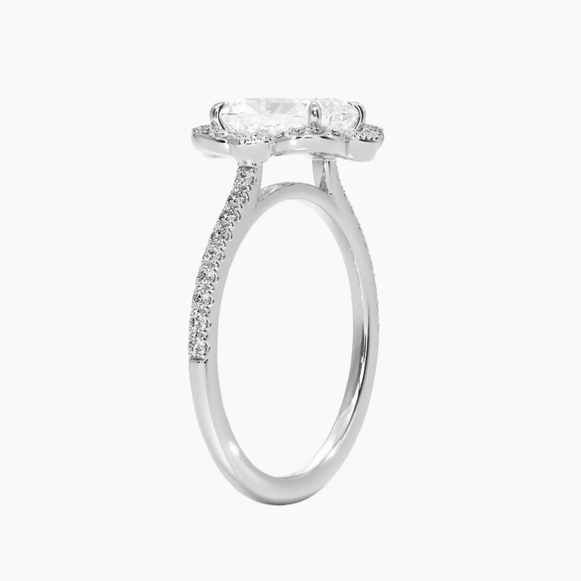 Ravenna Radiant 2.5 Carat Lab Grown Diamond Engagement Ring in 18K Yellow Gold