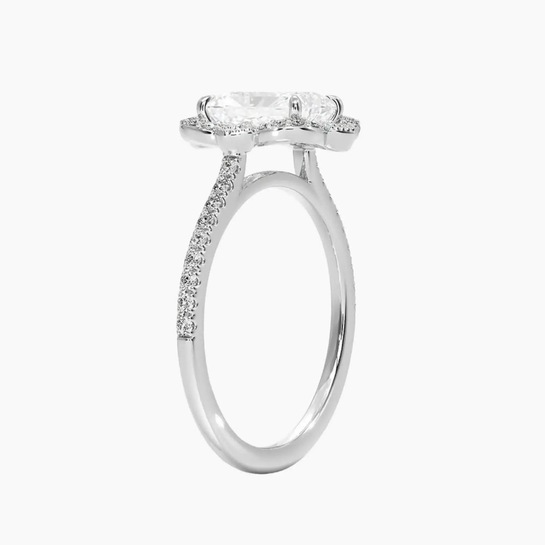 Ravenna Radiant 2.5 Carat Lab Grown Diamond Engagement Ring in 14K White Gold